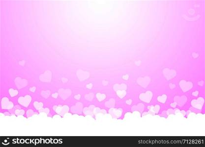 Abstract heart background in pink color. Vector. Abstract heart background