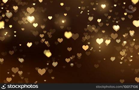 abstract heart blurred light element that can be used for cover decoration bokeh gold background vector