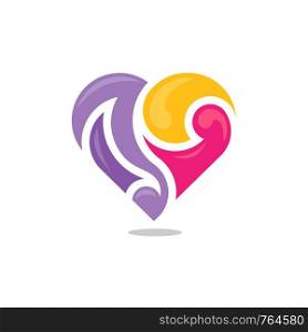 abstract Heart color Logo Vector Template, color of love logo concept