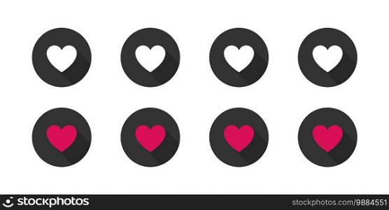 Abstract heart icons. Round icons with heart. Love symbol icon set, love symbol. Vector illustration