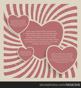 Abstract Heart Retro Grunge Background Vector Illustration.