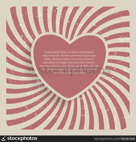 Abstract Heart Retro Grunge Background Vector Illustration.