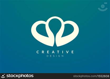 Abstract heart shaped logo design. Simple and modern vector design for business brands in the spa, hotel, beauty, health, fashion, cosmetic, boutique, salon, yoga, therapy