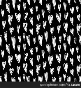 Abstract hearts seamless pattern. Hand drawn vector illustration. Pen or marker doodle sketch. Black and white scribble.. Abstract hearts seamless pattern. Hand drawn vector illustration. Pen or marker doodle sketch. Black and white scribble