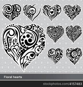 abstract hearts set vector illustration