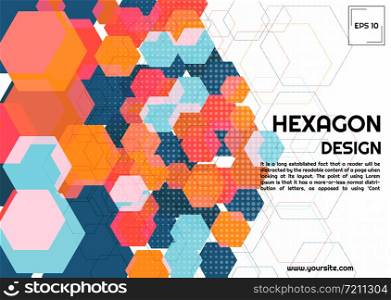 Abstract hexagon background modern style geometric complex design. vector illustration