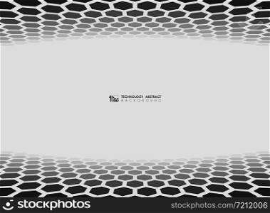 Abstract hexagon pattern design of tech cover background. You can use for cover design, presentation, artwork. illustration vector eps10