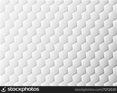 Abstract hexagon pattern white paper cut design decoration background. You can use for ad, poster, gray background presentation, artwork. illustration vector eps10