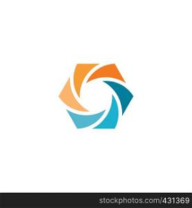 abstract hexagon round logo symbol