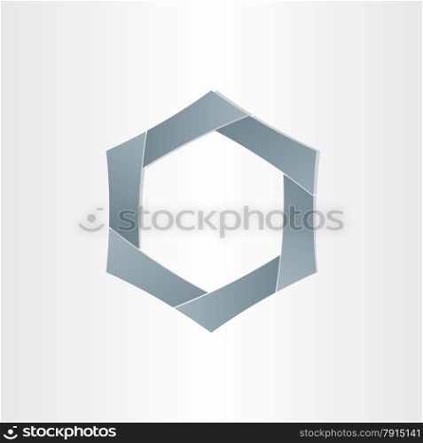 abstract hexagon shape background symbol silver grey metallic