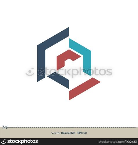 Abstract Hexagon Shape Vector Logo Template Illustration Design. Vector EPS 10.