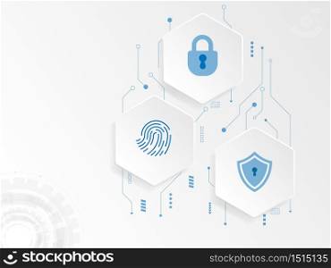 abstract hexagon technology background cyber security concept vector illustration