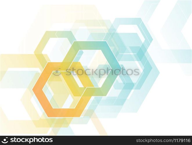Abstract Hexagonal Background on White