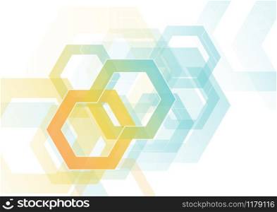 Abstract Hexagonal Background on White