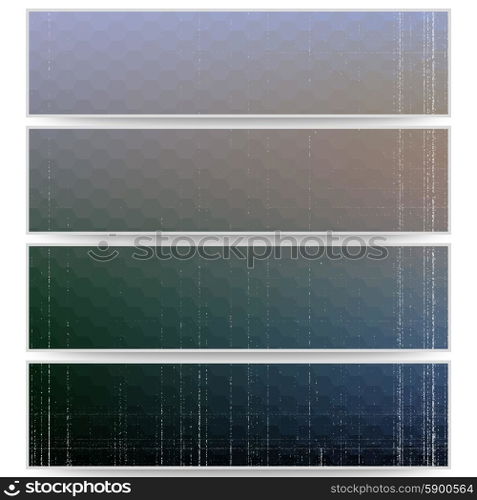 Abstract hexagonal headers set, blurred design vector.