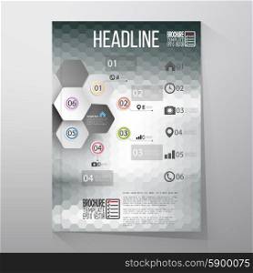 Abstract hexagonal infographic pattern. Brochure, flyer or report for business, template vector.