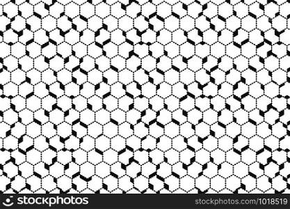 Abstract hexagonal pattern design of trendy decoration dots background. You can use for poster, artwork, texture, template design. illustration vector eps10