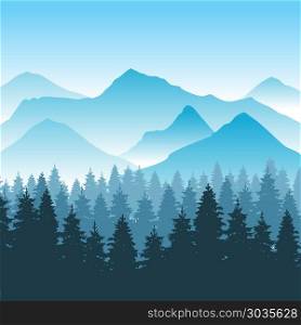 Abstract hiking adventure vector background with mountain and forest. Abstract hiking adventure vector background with mountain and forest. Nature park for travel outdoor illustration