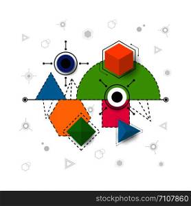 abstract hipster geometric icon, isolatedon white background
