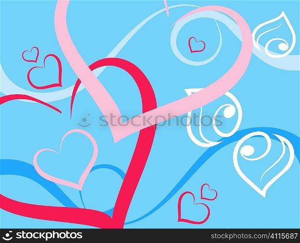 Abstract holiday background with hearts