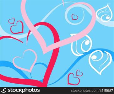 Abstract holiday background with hearts
