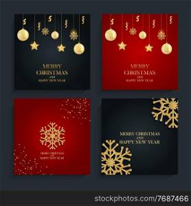 Abstract Holiday New Year and Merry Christmas Background collection set. Vector Illustration EPS10. Abstract Holiday New Year and Merry Christmas Background collection set. Vector Illustration