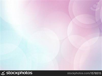 Abstract hologram colorful gradient design with halftone with bokeh circle decoration background. Use for ad, poster, artwork, template design, print. illustration vector eps10
