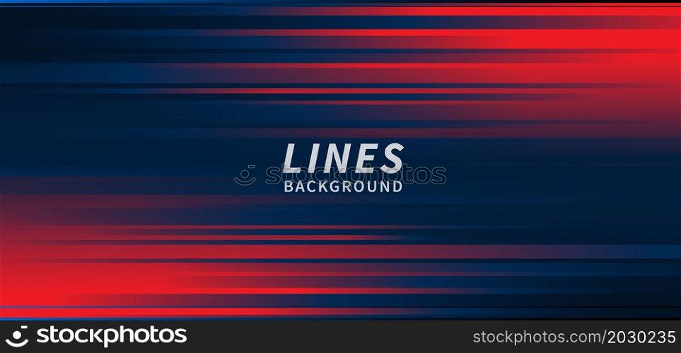 Abstract horizontal light red and blue stripe lines background. You can use for ad, poster, template, business presentation. Vector illustration