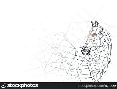 Abstract Horse Low Poly Wireframe