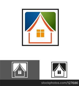 Abstract house logo design template. Business vector icon. Real Estate