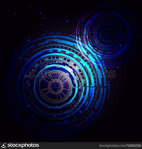 Abstract hud technology design background, stock vector