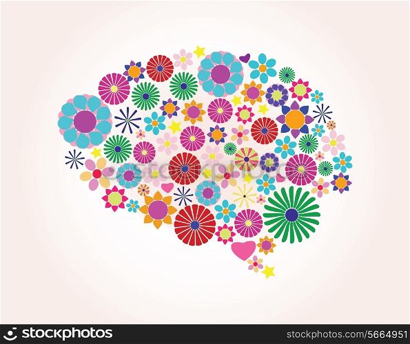 Abstract human brain, creative, vector