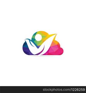 Abstract Human Cloud Logo Design. Business corporate cloud logo design vector.