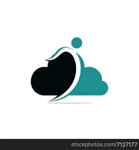 Abstract Human Cloud Logo Design. Business corporate cloud logo design vector.