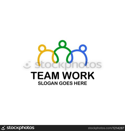 Abstract human logo design related with human social, unity, together, connection, team work, team goal, relation and community