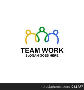 Abstract human logo design related with human social, unity, together, connection, team work, team goal, relation and community