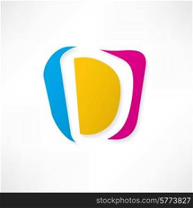 Abstract icon based on the letter D