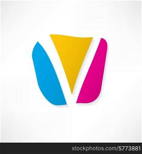 Abstract icon based on the letter V