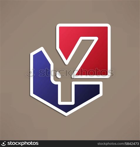 Abstract icon based on the letter y