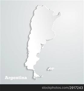 Abstract icon map of Argentina on a gray background