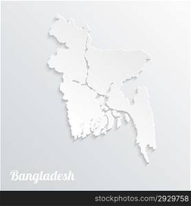 Abstract icon map of Bangladesh on a gray background