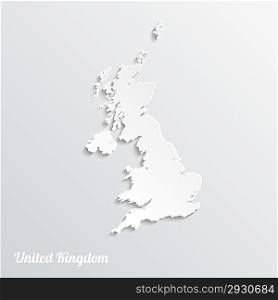 Abstract icon map of United Kingdom on a gray background