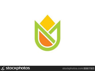 Abstract icon tulip flower logo vector image