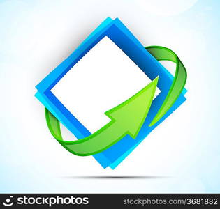 Abstract icon with arrow and square