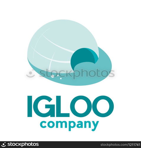 abstract igloo, cold and air conditioner concept. Vector illustration