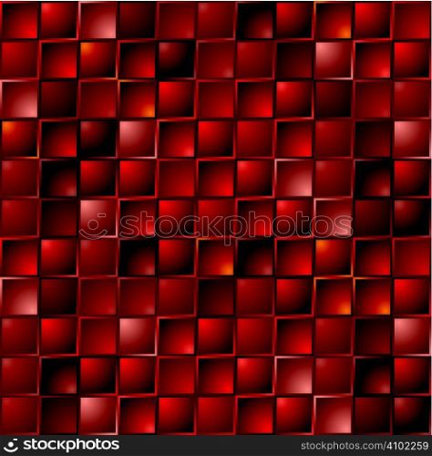 Abstract illustrated tile with repeating square design in red
