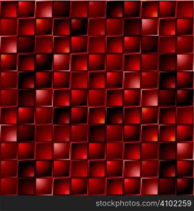 Abstract illustrated tile with repeating square design in red