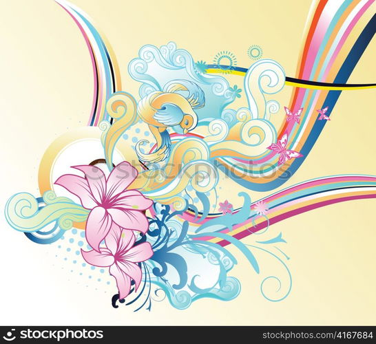 abstract illustration of a background with floral