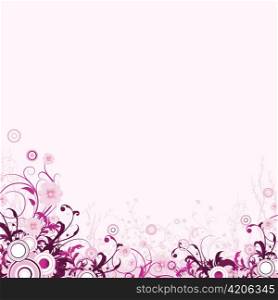 abstract illustration of a background with floral and circles