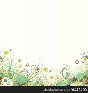 abstract illustration of a background with floral and circles